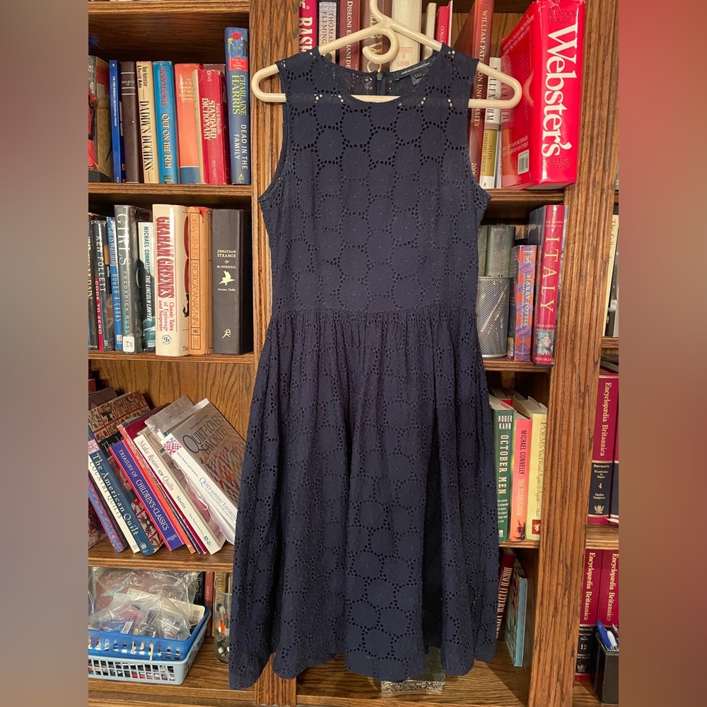 French Connection Blue Pleated Dress